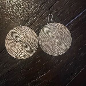 Jumbo Around the Sun Textured Boho Circular Earrings Gold